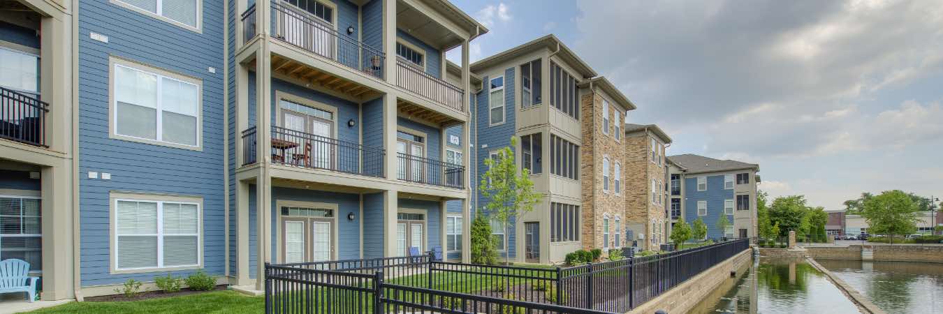 Upscale apartments in Carmel with a view of the water