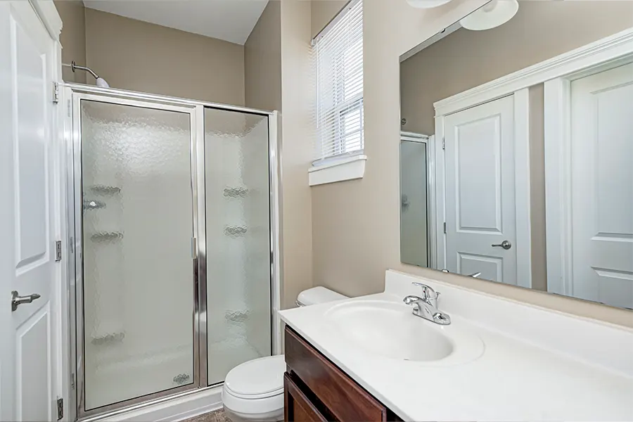 Empty apartment bathroom